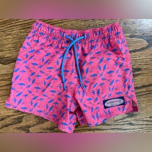 Vineyard Vines Pink and Blue Whale Shorts, 3T